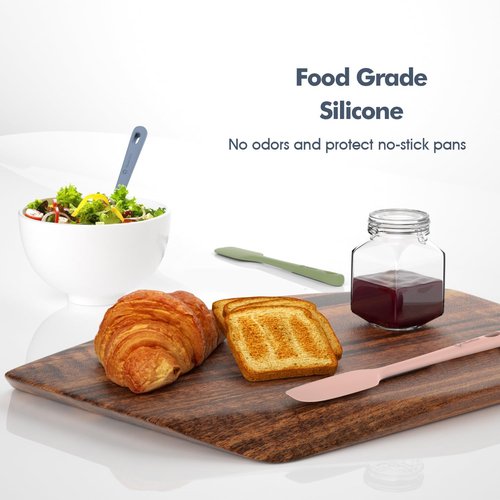ChefAide Silicone Spatula Set - 3 Pieces, Ergonomic Grip, Heat Resistant for Nonstick Cookware