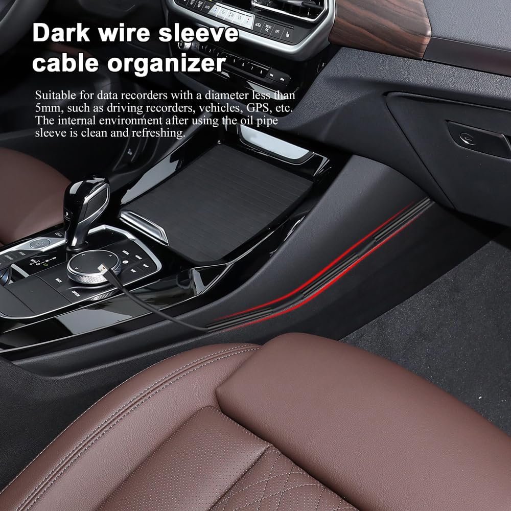 QZTYTY 4PCS Car Concealed Wire Cover, Car Wire Sleeve, Automotive Power Cord Cover, Car Interior Accessories Adhesive