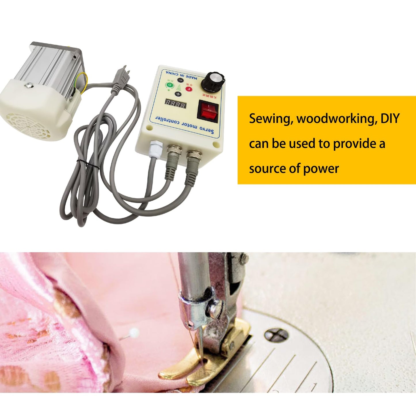 INTBUYING 110V Brushless Servo Motor Set Controller Driver 1100W Brushless Motor with Controller Servo Motor for Woodworking DIY