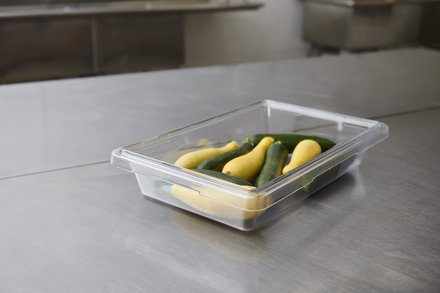 Rubbermaid Commercial Products Large Shallow Food Storage Container, 5 Gallon, Clear, for Restaurant/Kitchen/Cafeteria