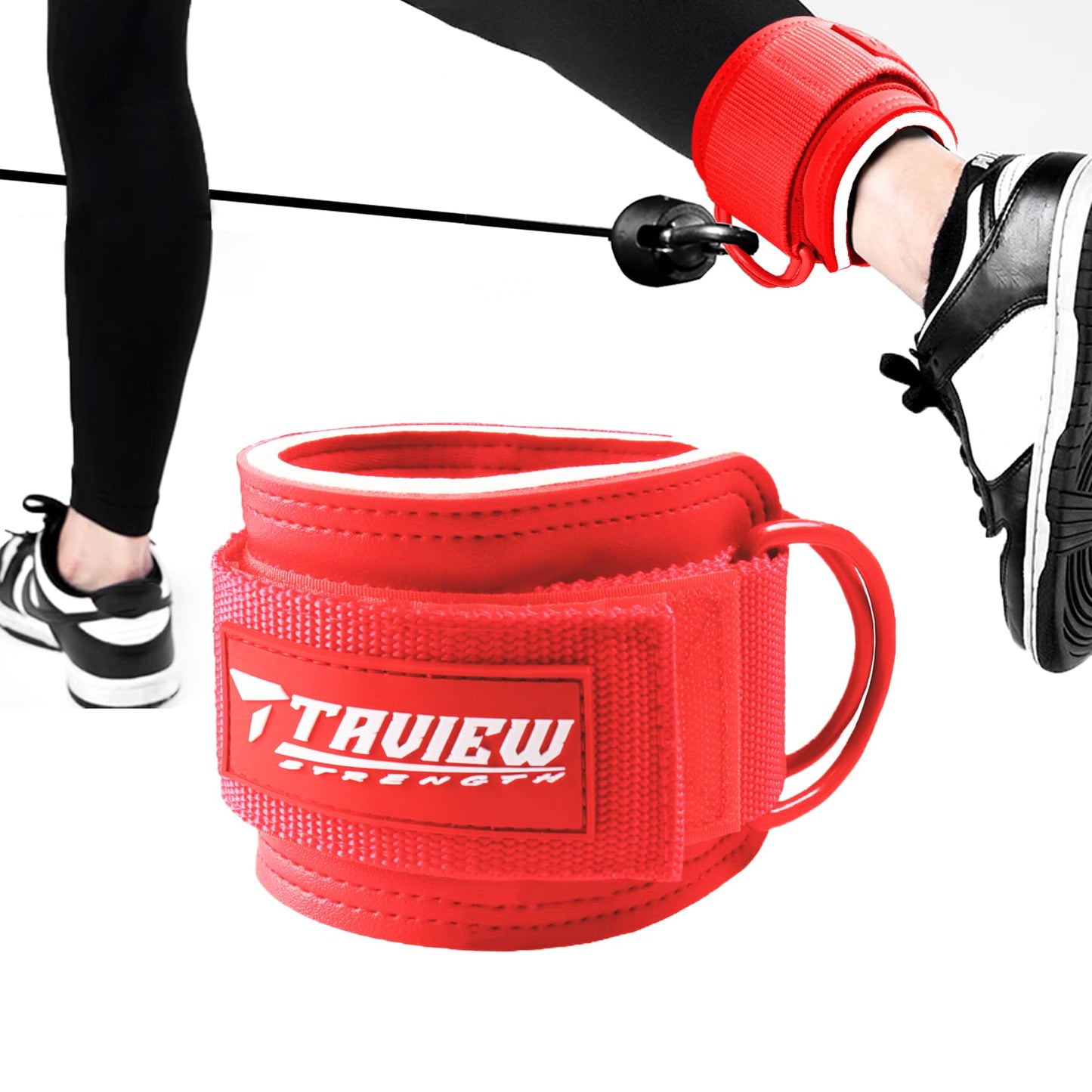 TAVIEW Ankle Straps Cable Machine Attachment for Gym - Cable Kickback Ankle Straps - Padded Ankle Cuffs for Glute Kickbacks and Leg Workouts