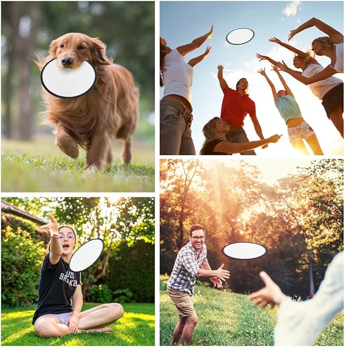 Foldable Flying Disc or Fan Folding Pocket Discs Set Folding Flying Beach Party Favors for Teens Summer Outdoor Activity Flying Fan for Birthday Party Halloween Christmas