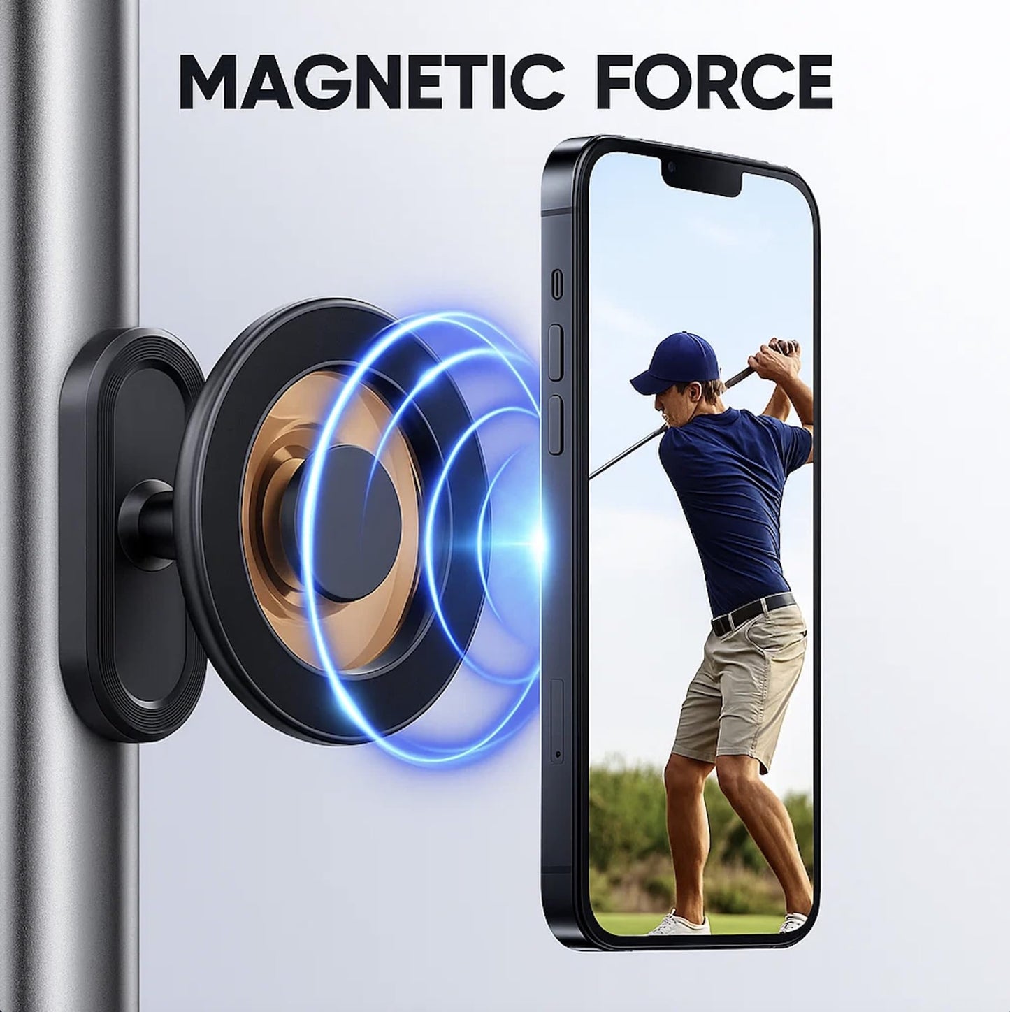 meexzoom Magnetic Phone Holder for Gym, 360° Rotation Adjustable Strong Magnets, Gym Accessories, Phone Mount to Metal Surfaces, Gym Essentials for Men and Women