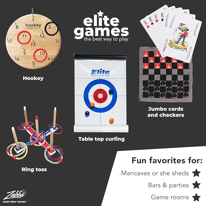 Elite Sportz Equipment Ring Toss Game | Sturdy Wooden Board Set for Kids Outdoor Games | Camping Activities - Adults & Kids Picnic