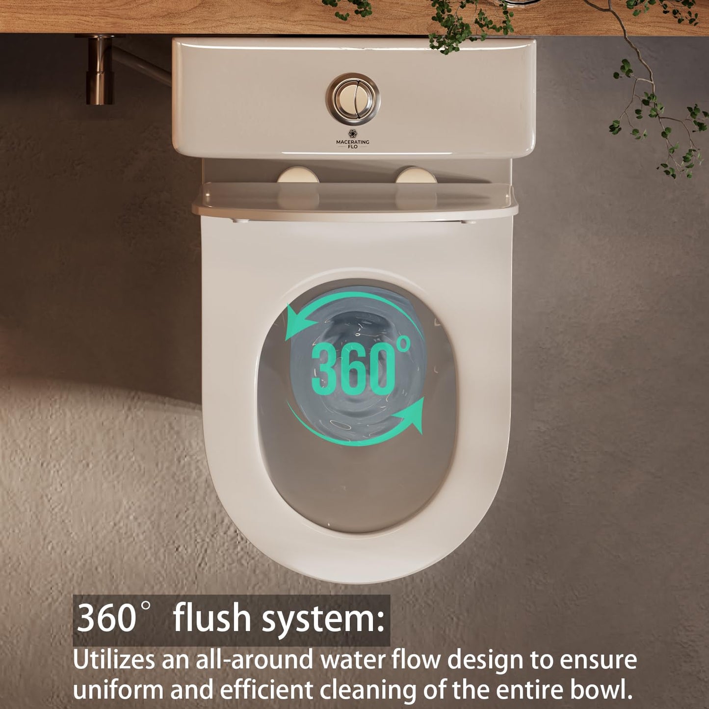 ARES 18" Tall Rear Outlet Toilet, Two-Piece Toilet with Comfort Seat & Dual Flush Water Tank, Powerful Rimless Flush with P-Trap Rear Discharge, Includes Two Types of Extension Pipes
