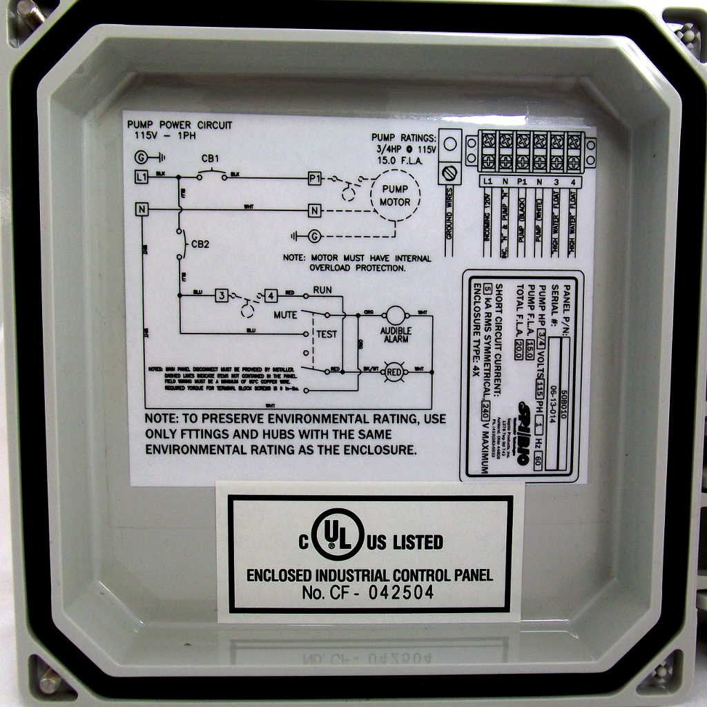 SPI/BIO Pump Control Panel with High Water Alarm (Model 50B010 WHAP)