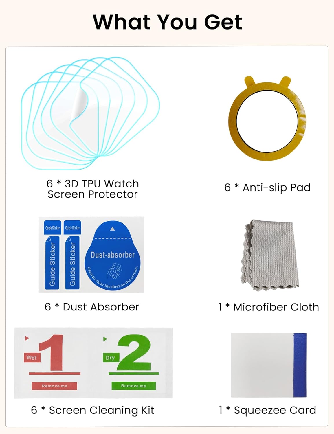 11 42mm (6 Pack) 11 42mm, Sinoacc Screen Protector Compatible with Apple Watch Series Self-Healing TPU Flexible Film