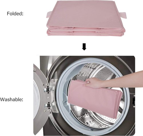 Granny Says 3-Shelf Hanging Closet Organizer - Collapsible Nursery Shelves in Pink | 29.5" H X 12" W X 12" D