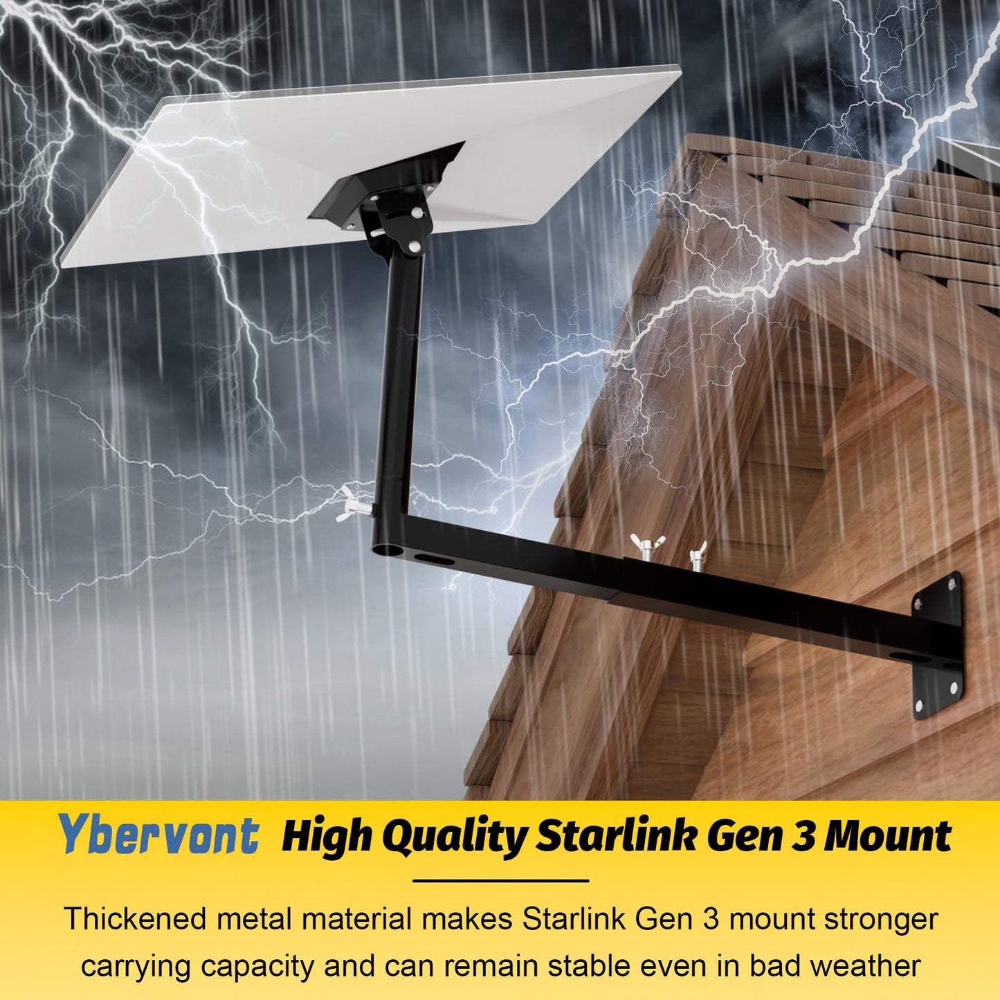 Starlink Gen 3 Mount with Adapter, Extension-Type Heavy Duty Starlink Long Wall Mount, StarLink Pole Mount, Mounting Kit for Starlink Gen 3 Internet Kit Satellite