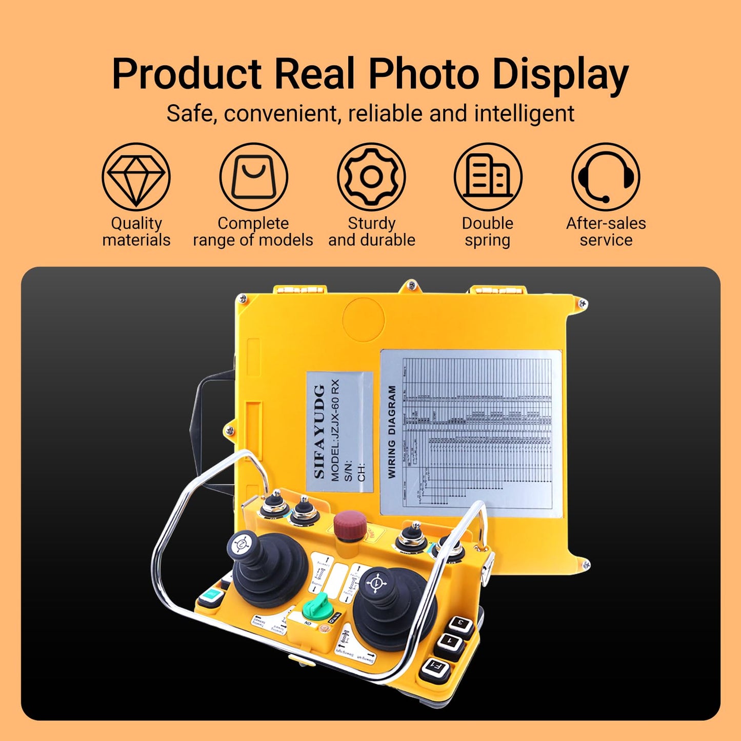 SIFAYUDG JZJX-60 Industrial Joystick Remote Control 12V-440V 2 Joysticks Radio Remote Control Industrial Wireless Lifting Tower Crane Controller