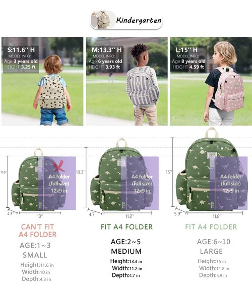Corduroy Toddler Backpack for Boys 2-5: Kids Preschool Backpacks for Girls -13.5" H Fit Folder
