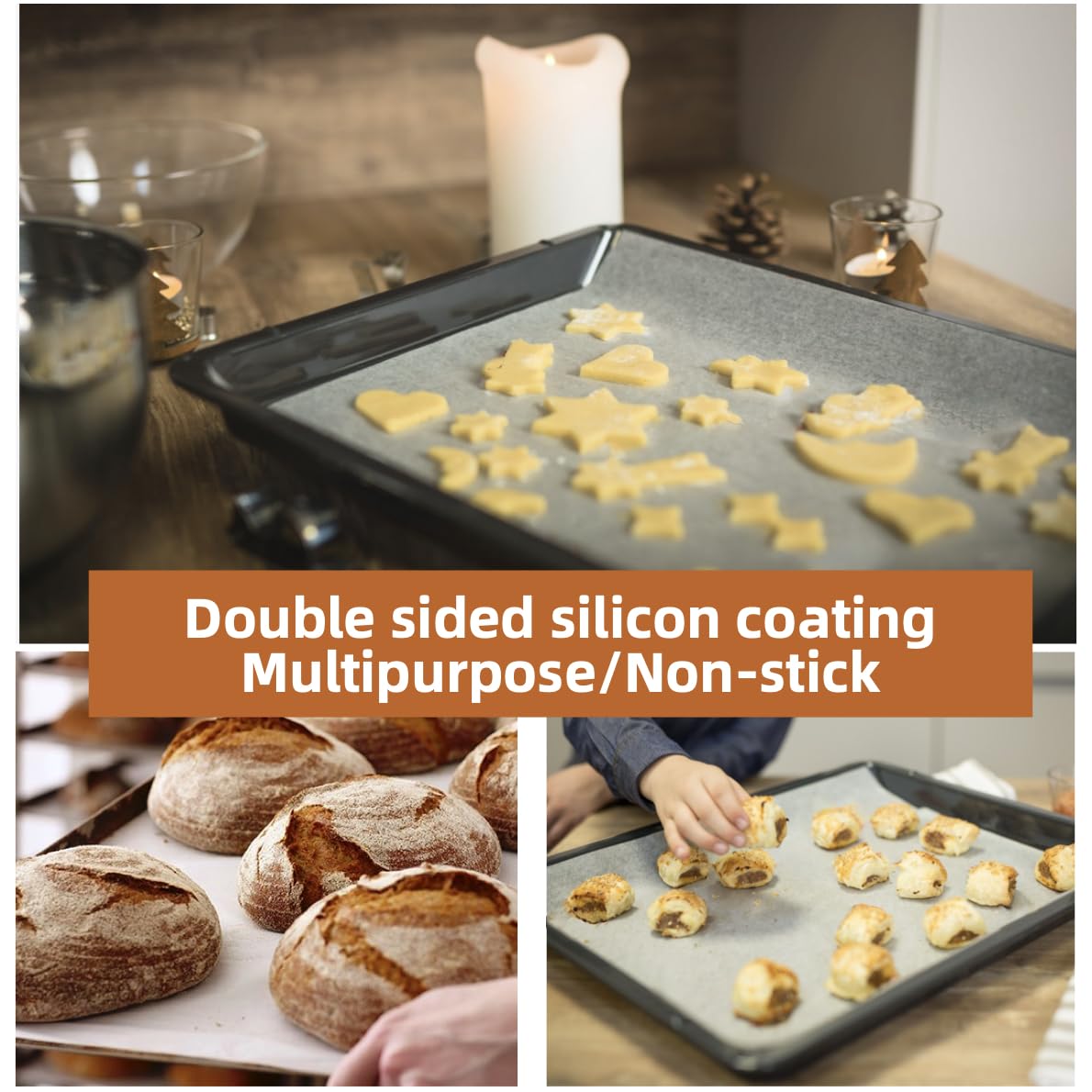 12x16 Inch - 2400 Bulk Sheets Precut Parchment Paper, Heavy-Duty Non-Stick Half-Sheet Liners for Baking Grilling Steaming Bread Cup Cake Cookie and More (White, 12"×16" (30.5×40.6cm) 2400 sheets)