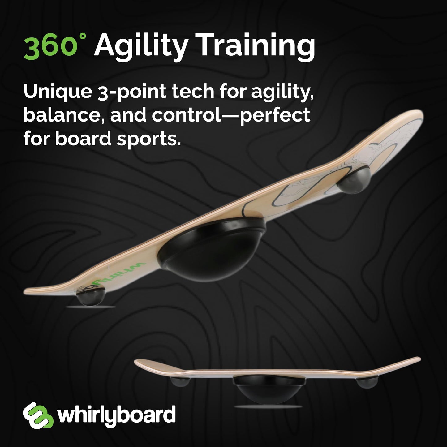 Whirly Board Spinning Wooden Balance Board & Agility Training Equipment