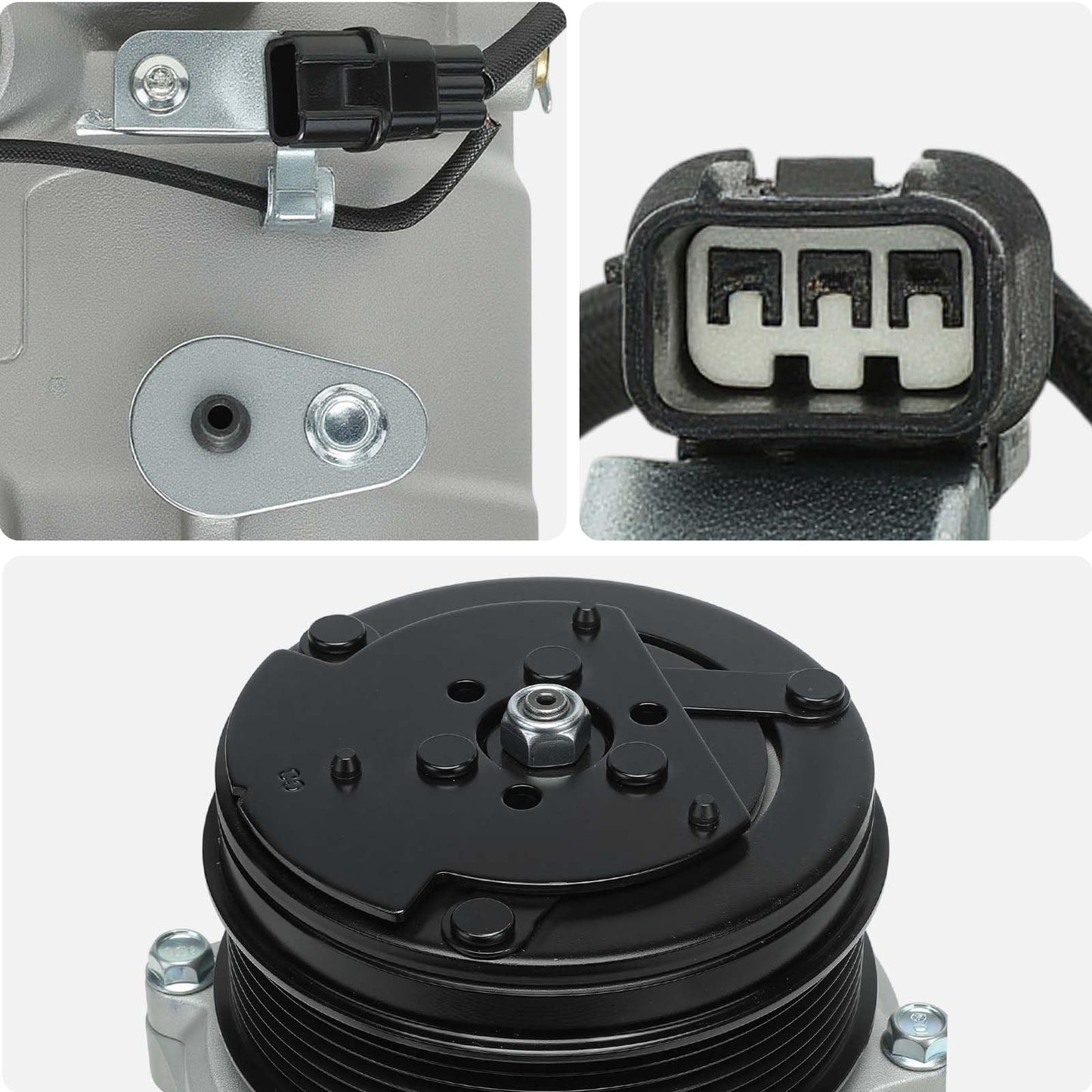 AISIN AFTERMARKET ACCH-00040 Air Conditioner AC Compressor - Compatible with Honda CR-V 2007-2011 2.4L, Acura RDX 2007-2012 2.3L - with 7-Pulley Groove, with Clutch