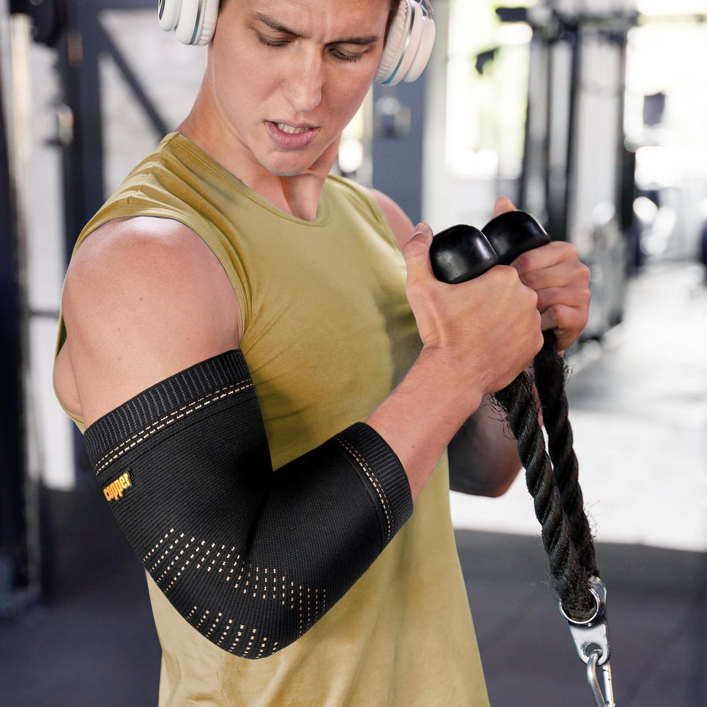 Vlela Copper Elbow Sleeve,Elbow Compression Sleeve, Elbow Brace For Tendonitis and Tennis Elbow,Golfers, Arthritis, Bursitis. Elbow Pain Relief,Weightlifting, Fit for Men & Women