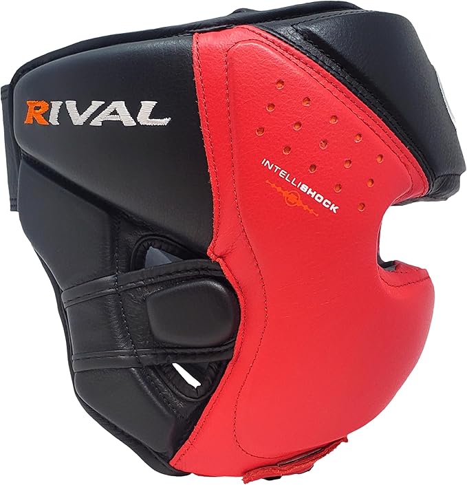 RIVAL Boxing RHG10 Intelli-Shock Headgear, D3O Front and Side Padding, Hook and Loop Back Adjustment with Lace on Top, and Anatomical Rear Head Pad Every Time