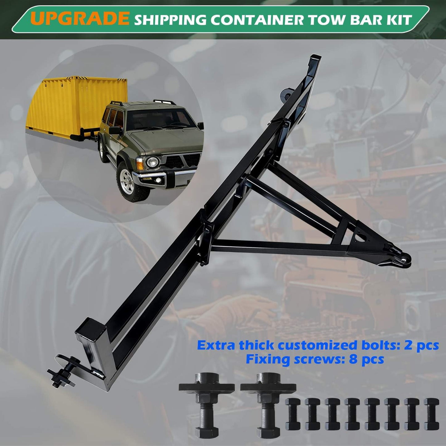 Trailer with Your Truck, the Container Trailer bar kit is Suitable for 20 'and 40' containers. The Newly Upgraded Split Design Makes it Easy to Store. Used for Parking Lots on Farms and ranches.