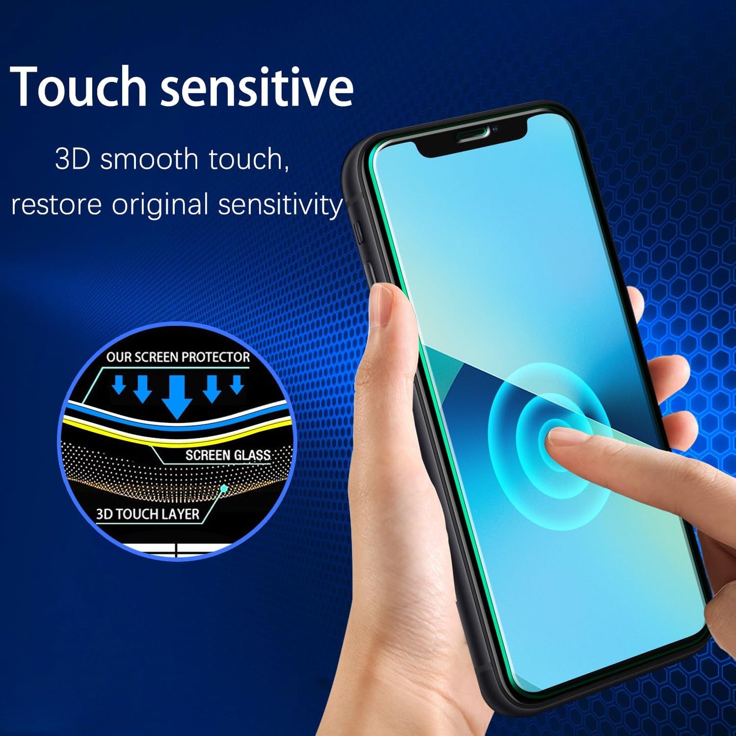 [2 Pack 11 MAYtobe Screen Protector for iPhone and iPhone XR Tempered Glass, Anti-Scratch, Bubble Free, Easy