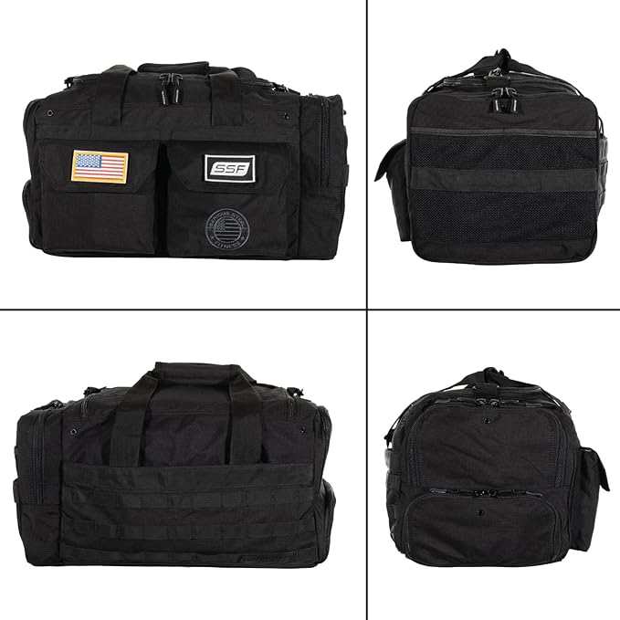 Serious Steel Fitness Heavy Duty 1000D Nylon Duffel Gym Bag (Mid BUD - Black)