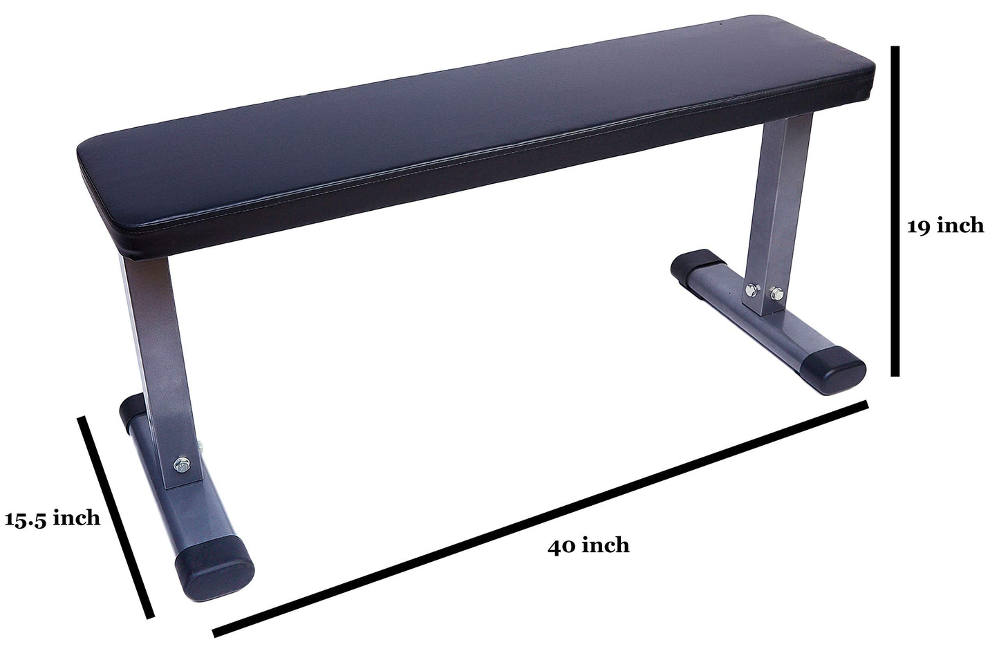 BalanceFrom Steel Frame Flat Weight Training Exercise Bench, 600-Pound Capacity,Black/Gray