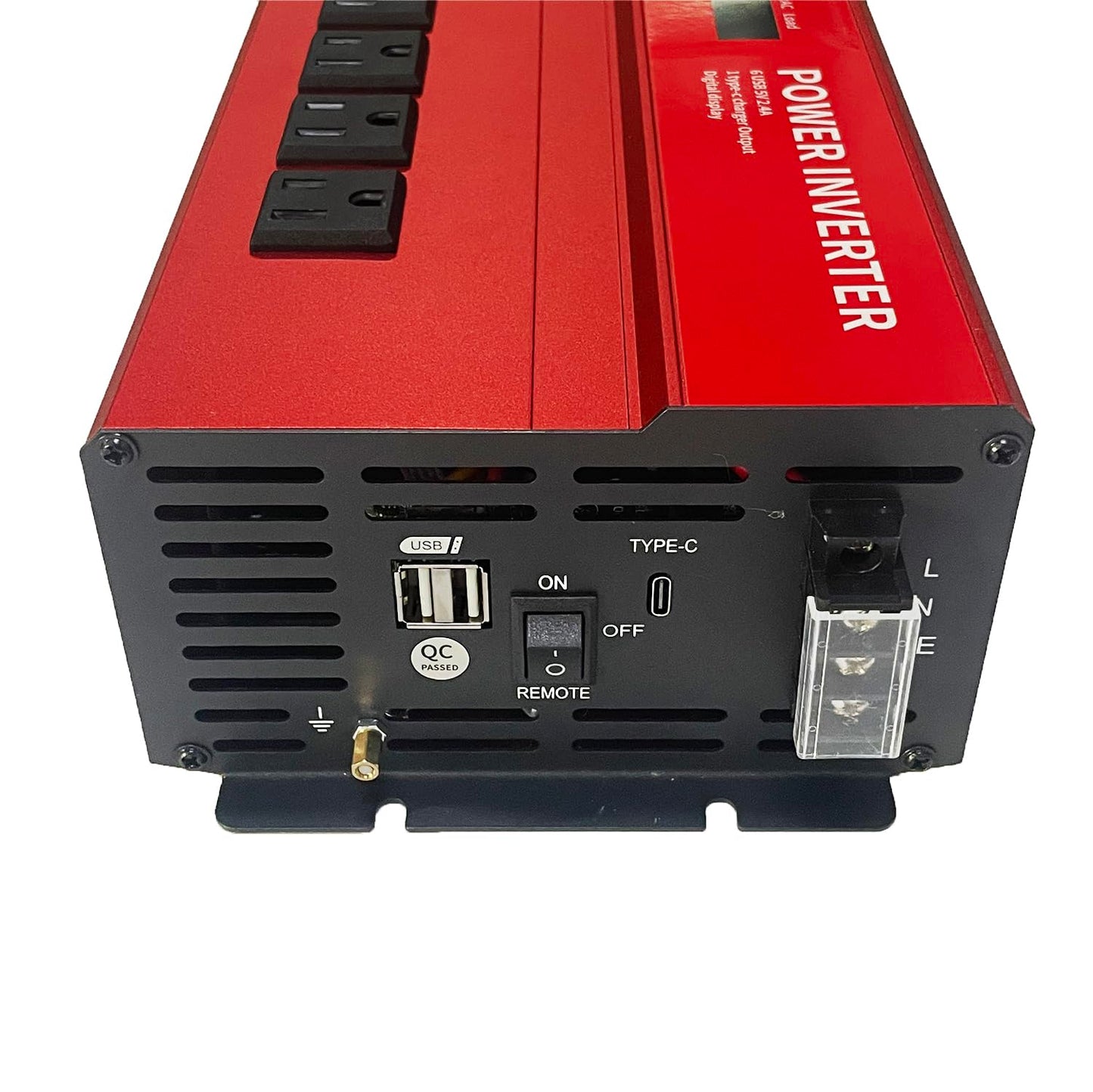 MOVFFGGRM 3000W 12V Power Inverter,Peak 6000W, Car/Truck/RV DC 12V to 110V 4AC Converter, 6X 2.4A USB Ports,with 18W Type-C Quick Charge Port,LCD Digital Display
