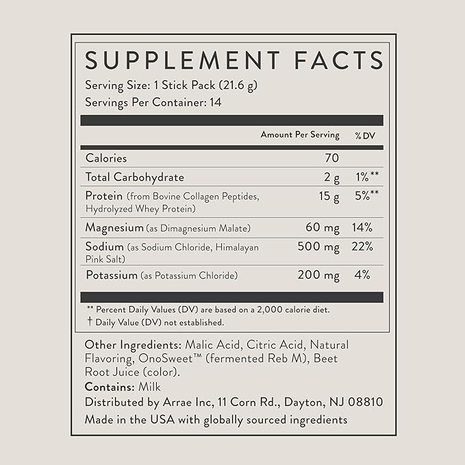 Arrae Clear Protein ??Natural Protein Supplement, Smooth Texture, Easy to Mix, 14 Servings, Clean Formula with Electrolytes