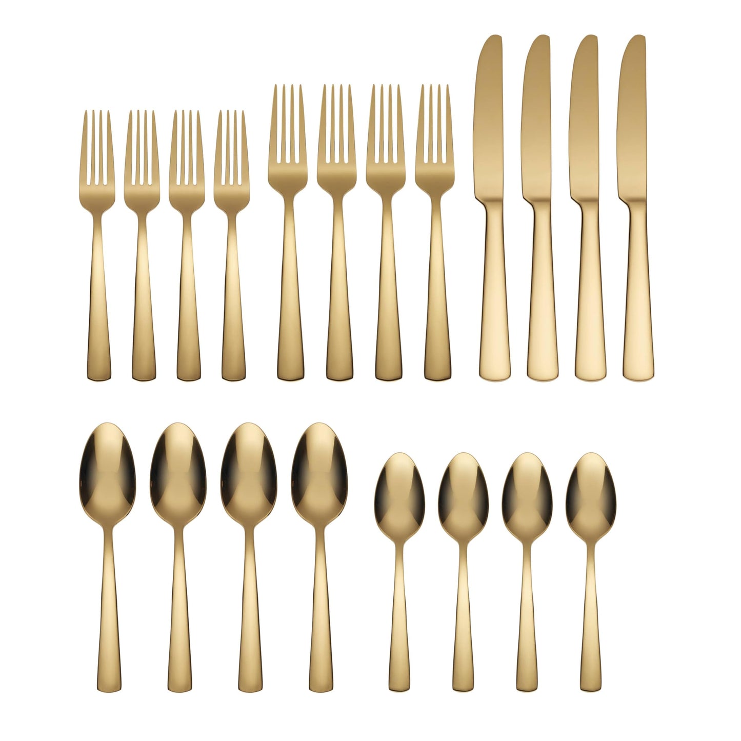 Oneida B1024020AL20 Aptitude Gold 20 Piece Everyday Flatware Set, Service For 4