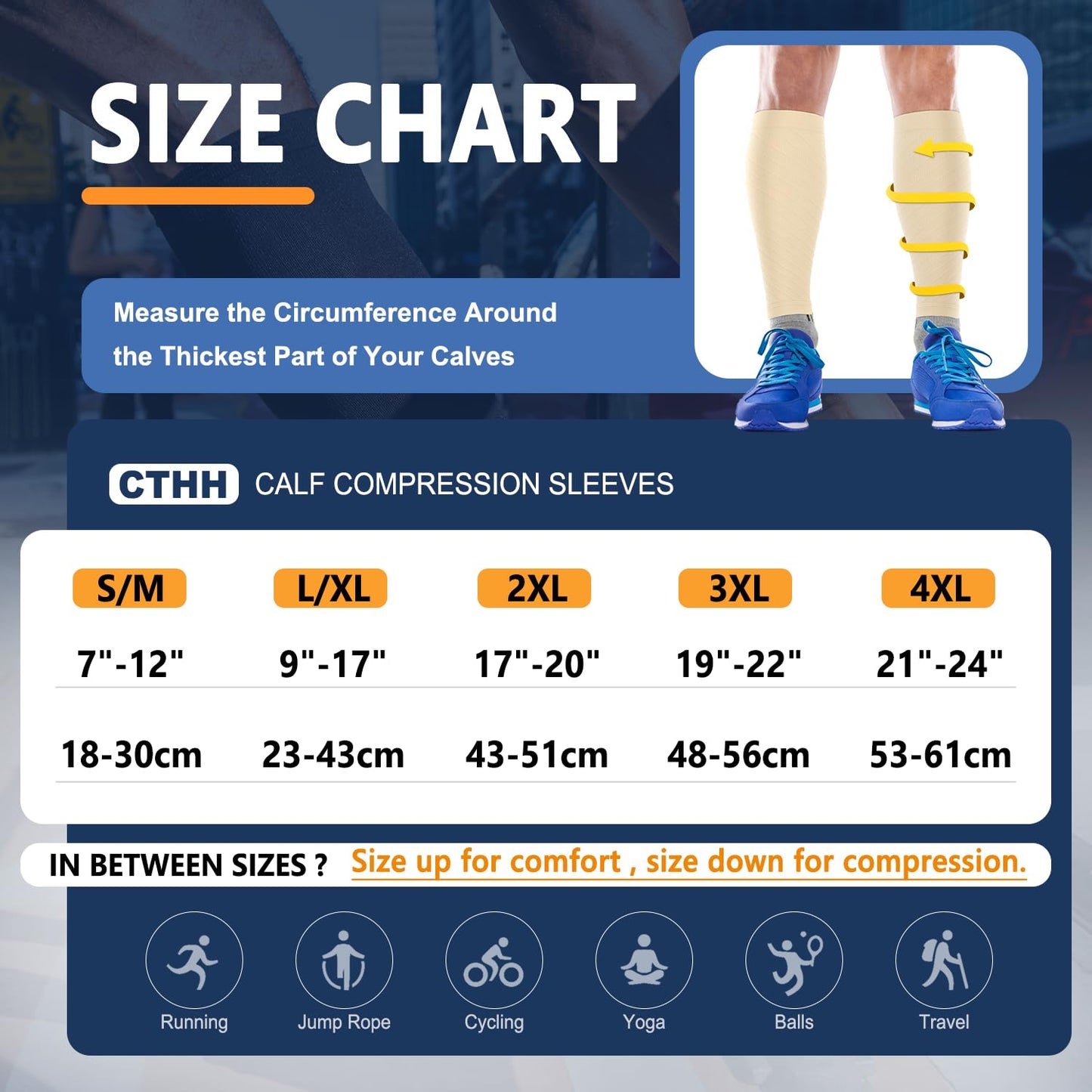 CTHH 3 Pack Leg Compression Sleeve, Calf Support Sleeves for Women and Men Calf Brace for Shin Splints, Pain Relief (Nude/Nude/Nude, L/XL)
