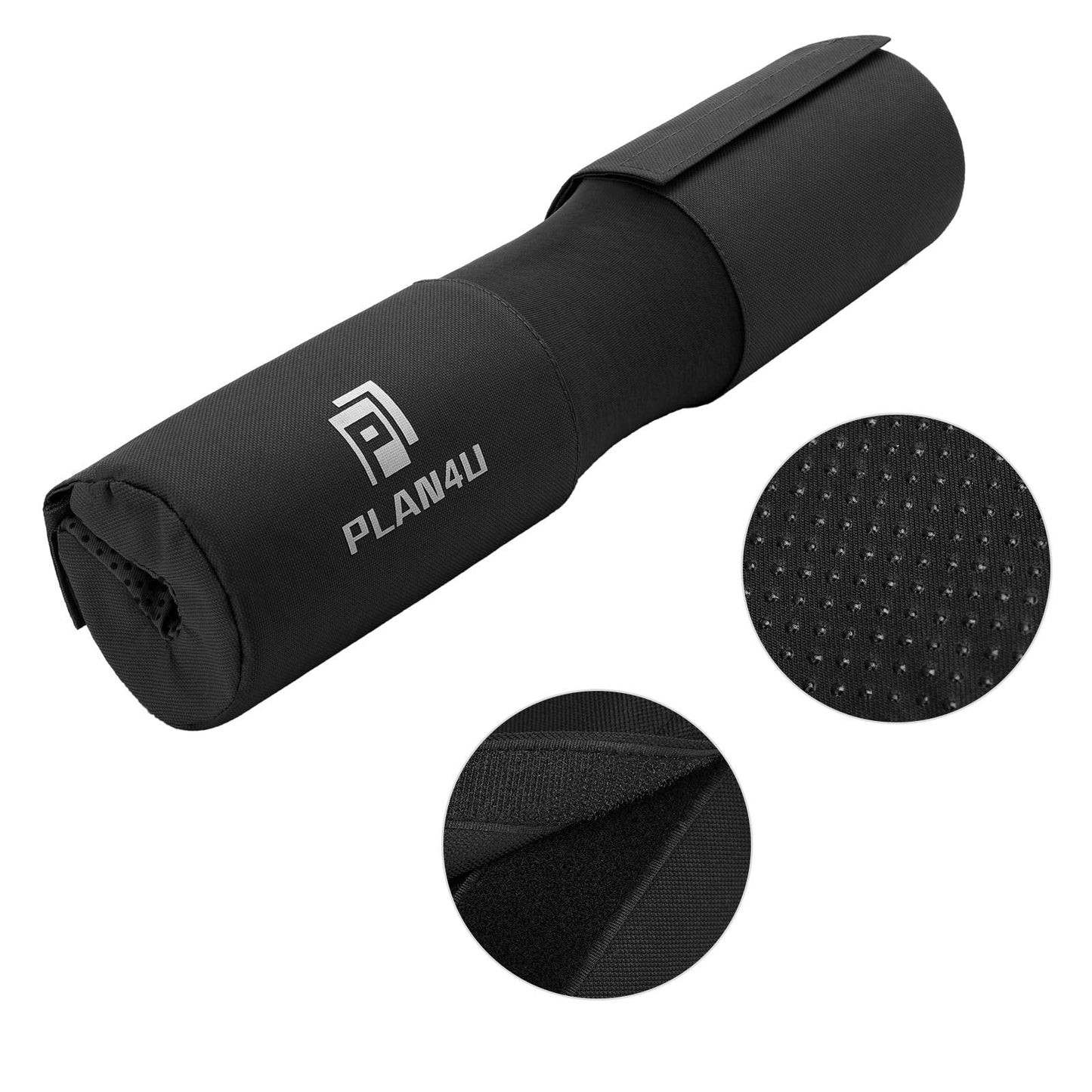 Plan4U Barbell Pad for Men, Squat Pad for Deadlifts/Bench Press, Shoulder/Neck Support, Weight Lifting Bar Cushion Workout Foam Hip Thrusts Foam Sponge Pad, Black