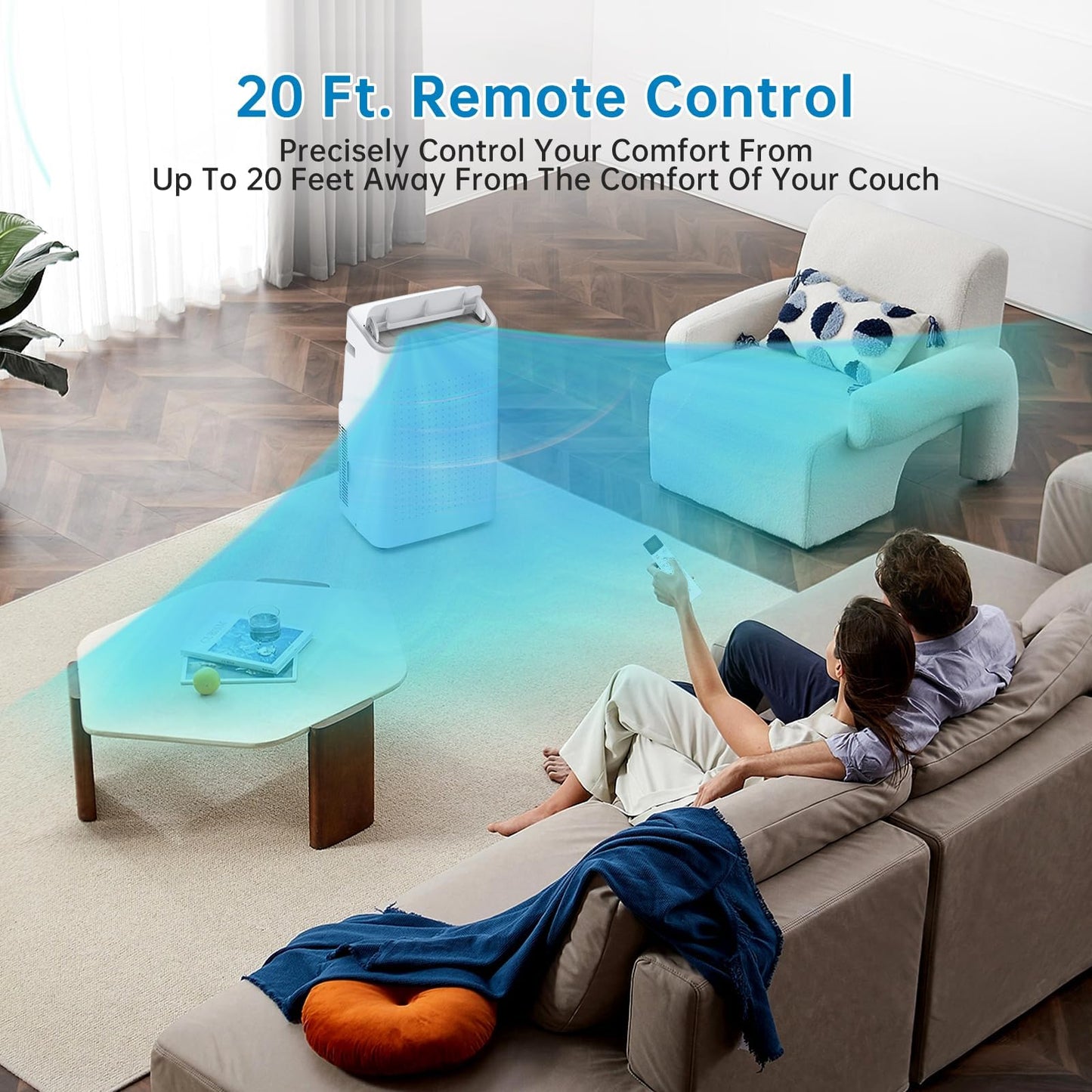 Portable Air Conditioners, 15000 BTU Cooling Capacity for Up to 850 Sq. Ft, Multi-Functional AC Unit with Fan, Dehumidifier, Remote Control, Quiet Operation for Home and Office, White