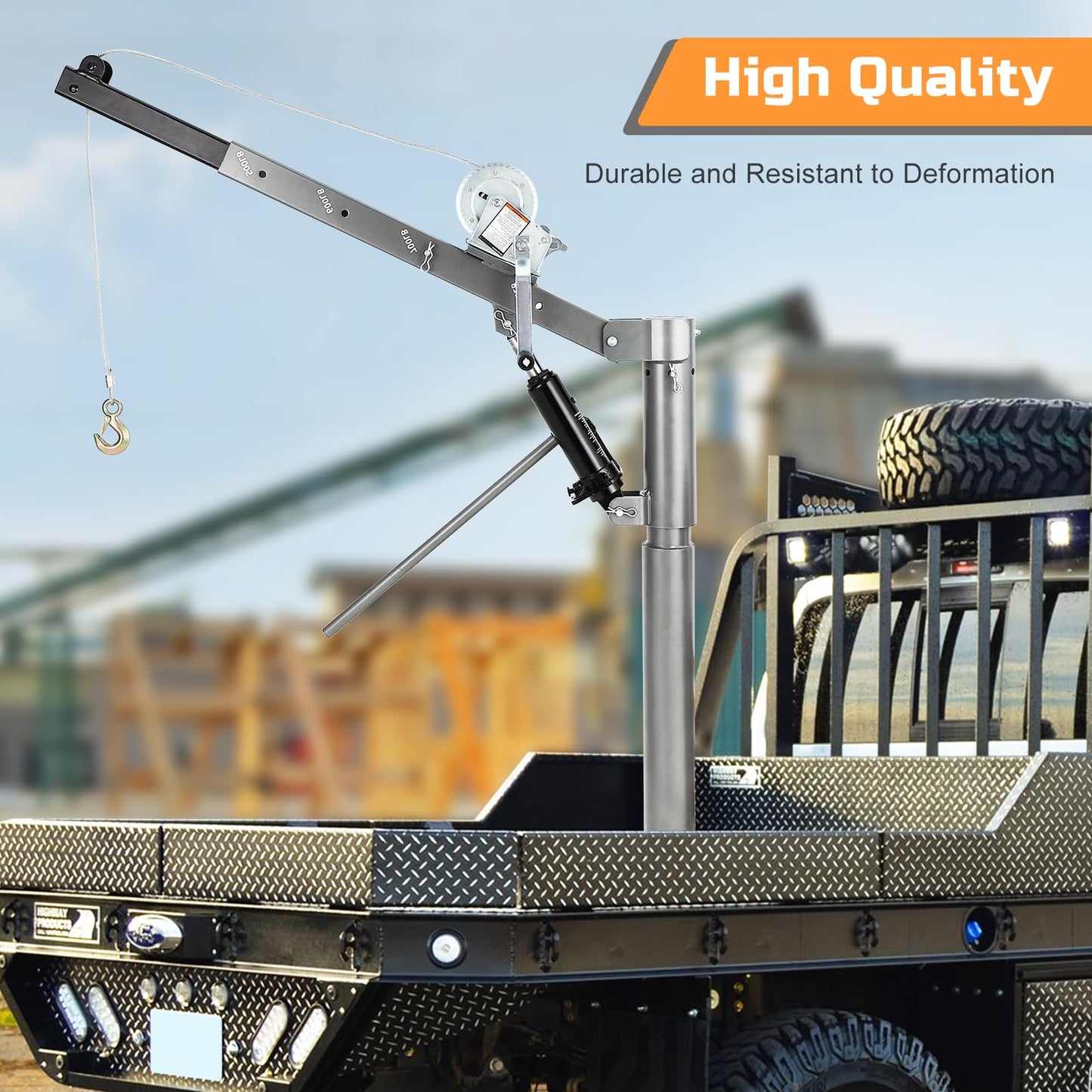 1000 lbs Truck Crane Hoist, Truck Jib Crane Hoist Crane Hitch Mount, 500 lbs Truck Hitch Crane/600 lbs Truck Crane Hoist/700 lbs Truck Crane/1000 lbs Pickup Crane for Lifting Goods