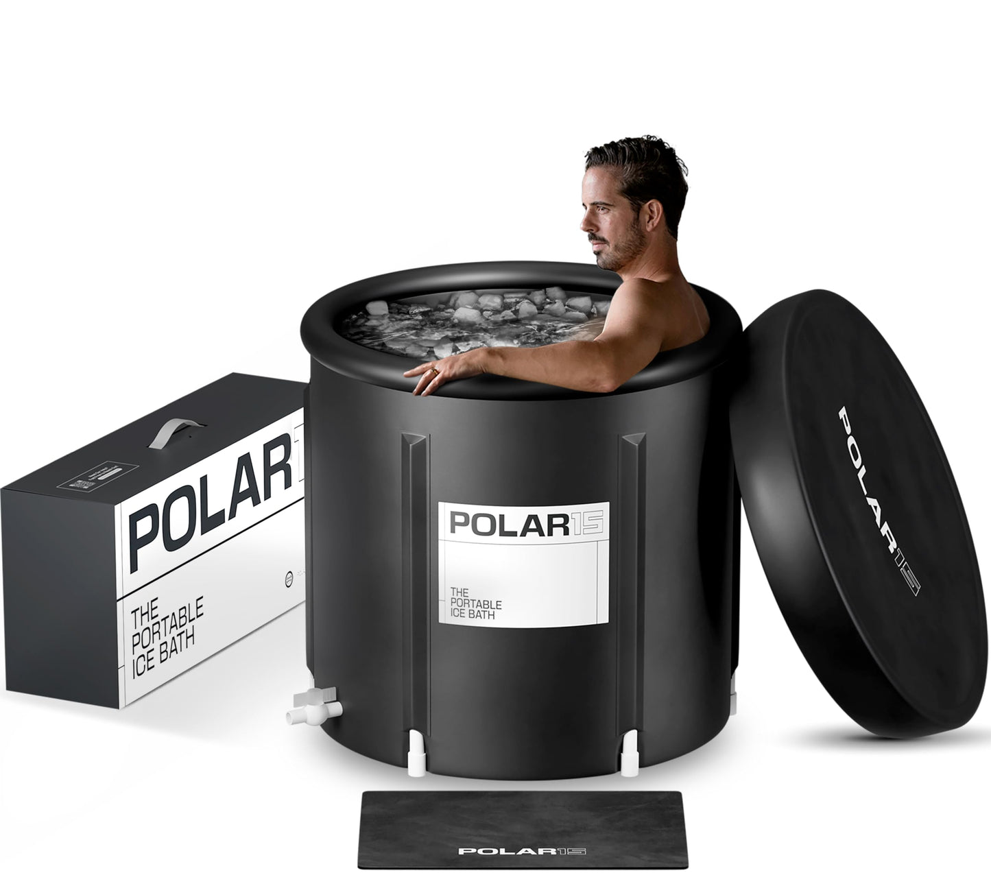 Premium Portable Ice Bath Tub for Athletes – 99-Gallon Cold Plunge Pool with Easy Drainage System – Durable PVC, Foam, and Nylon Layers – Tear-Resistant and Waterproof for Muscle Recovery