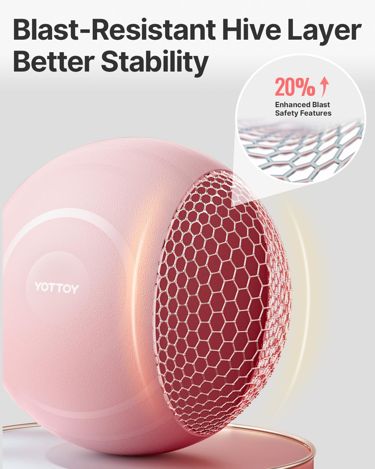 YOTTOY Exercise Ball for Pregnancy,Anti-Burst Yoga Ball for Physical Therapy,Stability Ball for Ball Chair Fitness with Pump (Pink)