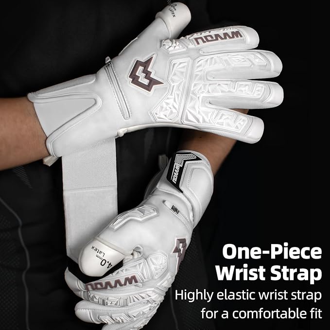 WVVOU Soccer Goalie Gloves for Adults and Youth, High Performance Goalkeeper Gloves with 5 Detachable Finger Saves, Soccer Gloves with 4mm Sticky Latex Palm