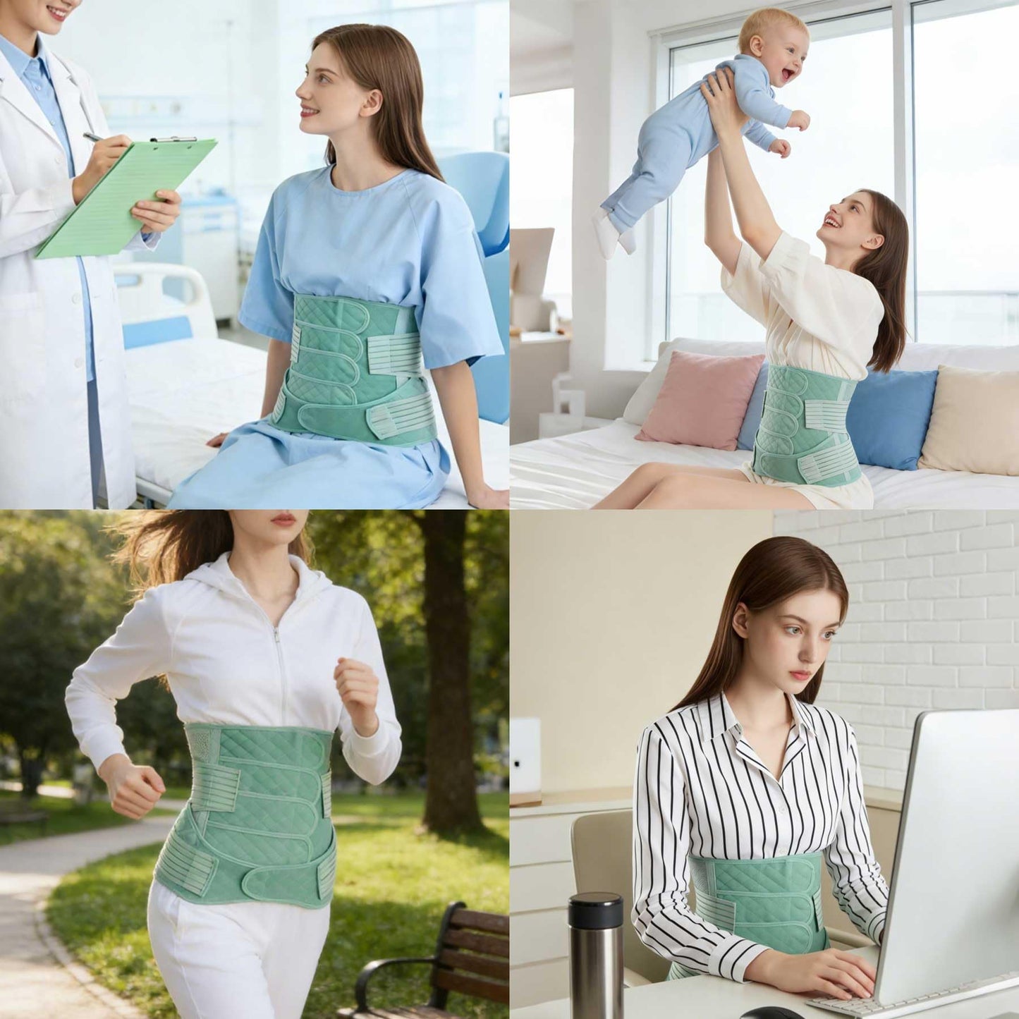 QFE Postpartum Belly Band for Pregnant Women C Section Recovery Must Haves Belly Belt Stomach Binder Abdominal Compression Post Partum Aurgery Momcozy Wraps Support After Birth Wrap Girdle Medium