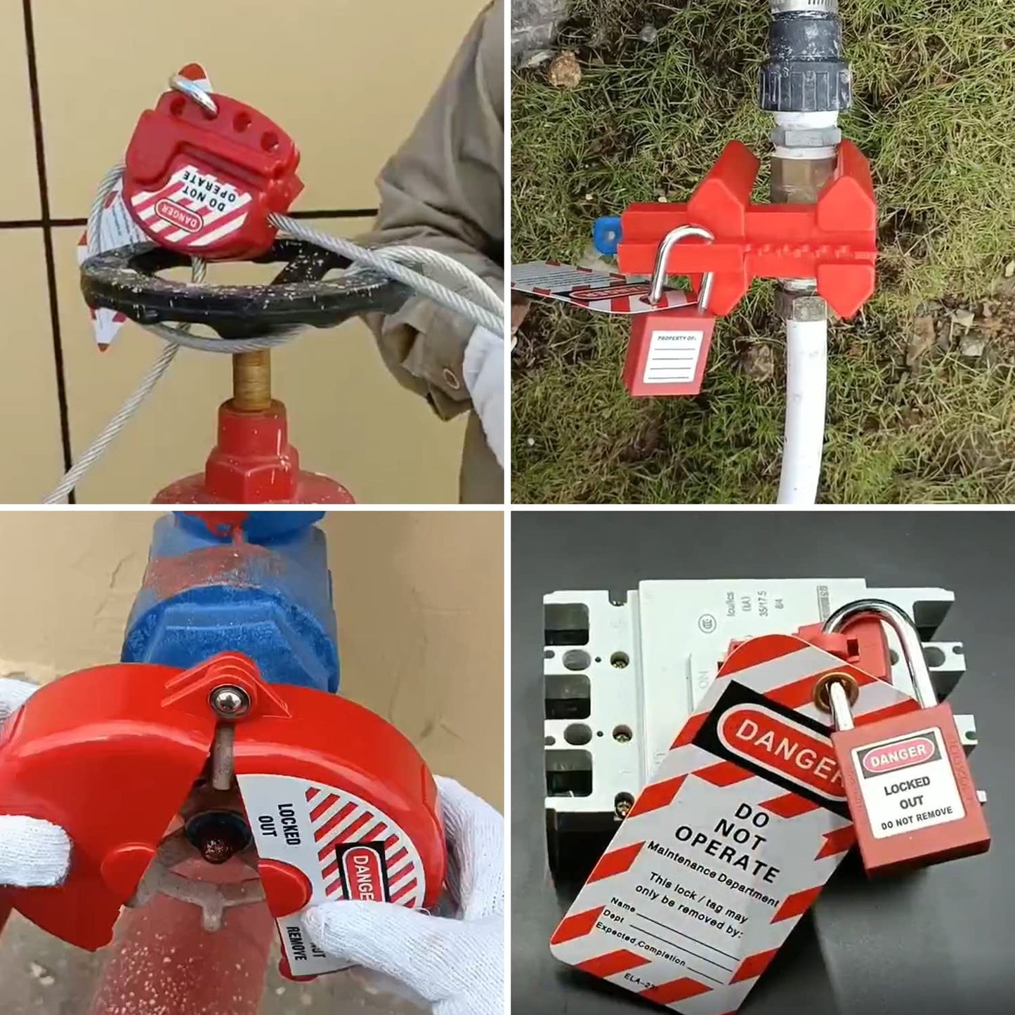 SAFBY Lockout Tagout Kit Electrical Loto - Clamp-On Circuit Breaker Lockout, Group Lockout Hasps, Lockout Tag, Universal Multi- Pole Breaker for Kit Station (Box Orange Kit)