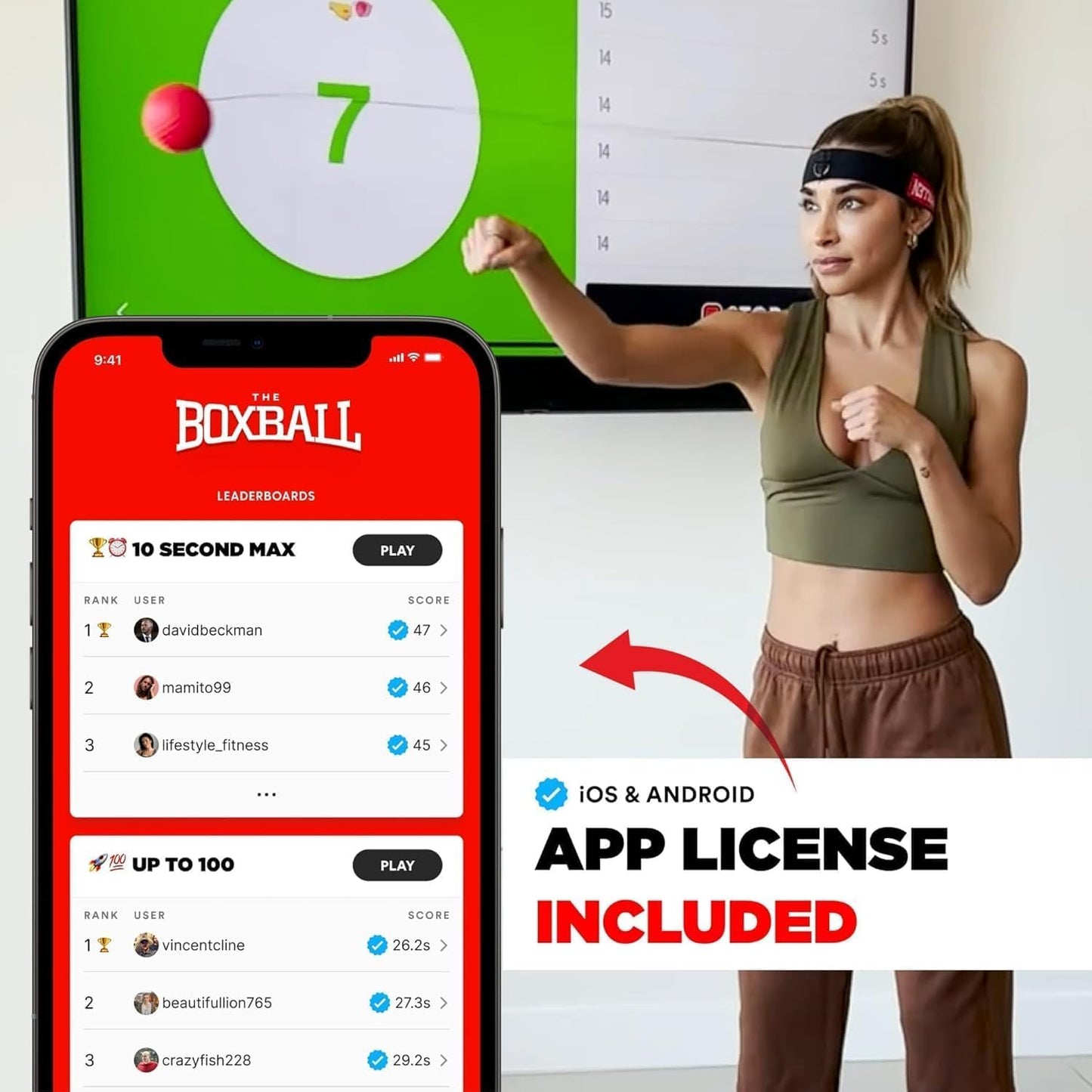 Boxbollen® Boxing Reflex Ball - The Notorious Conor McGregor Limited Edition - App-Connected Punch Counter - Reaction Ball for Hand Eye Coordination Training - Gift for Boxer Athlete, All Ages - Green