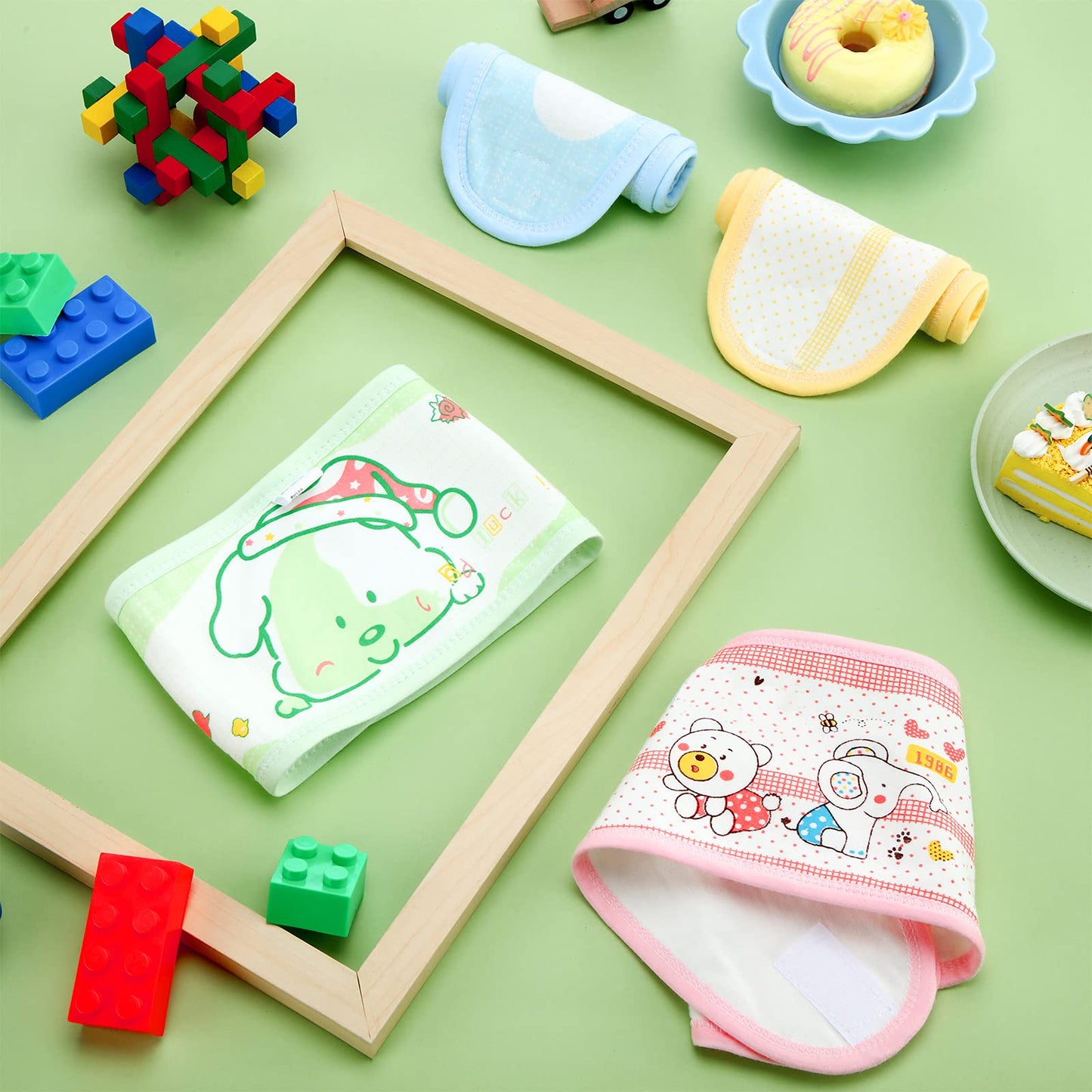 SATINIOR 8 Pcs Newborn Belly Button Band Cotton Baby Belly Bands Infant Umbilical Cord Cover Band Newborn Cartoon Pattern Navel Belt for Protection Abdomen Baby Boy Girl Gifts 0-12 Months