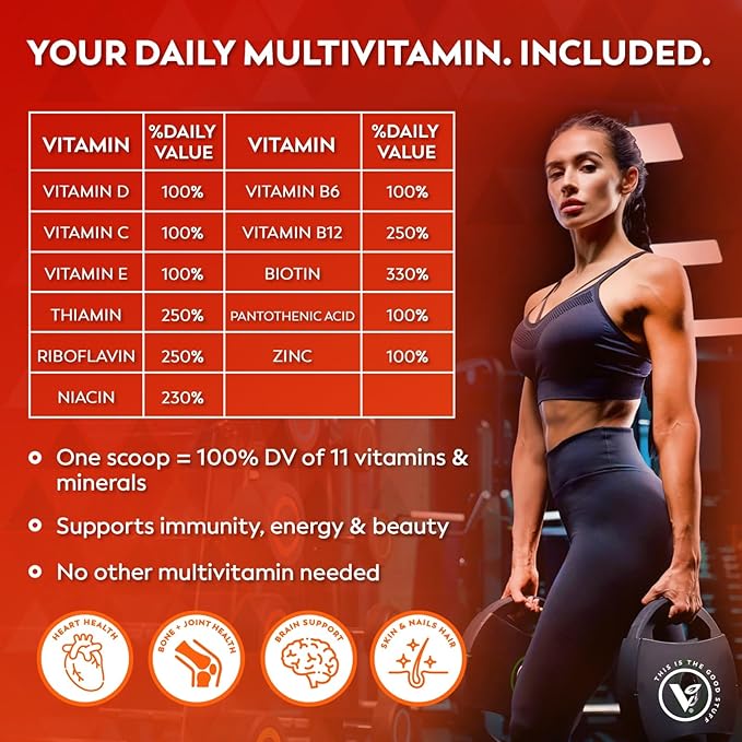 Veeg All-in-One Protein Smoothie Powder - Plant Based Protein Powder, Superfoods, Organic Greens, MCT Powder, Probiotics, Multivitamins for Men & Women, Sugar-Free, 15 Servings (Vanilla)