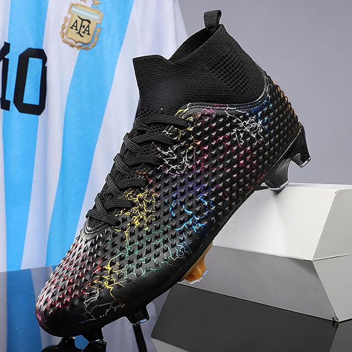 Men's Soccer Shoes High-Top Soccer Cleats Outdoor Breathable Athletic Professional Spikes Youth Boys Football Shoes Unisex