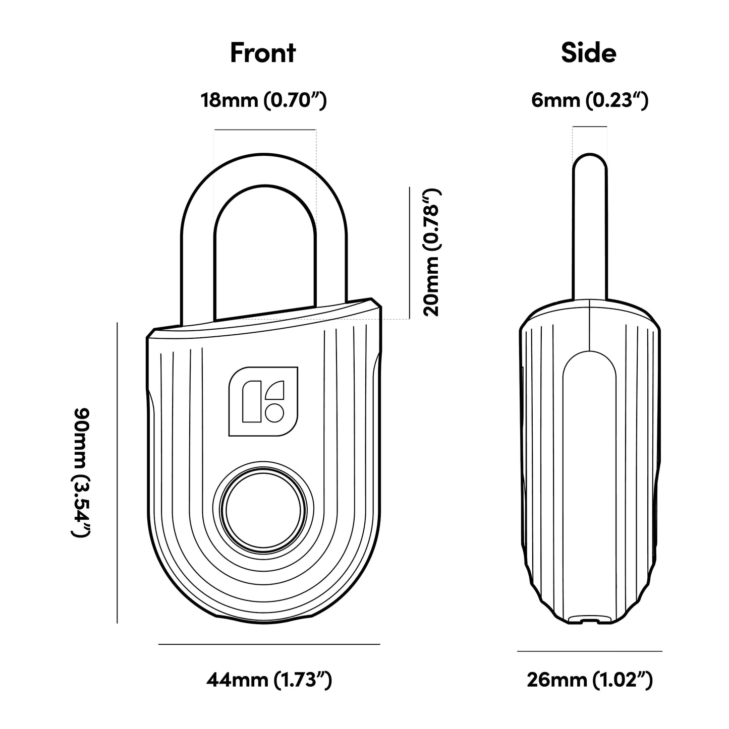 igloohome Padlock Lite Black Keyless Fingerprint Access with Mobile App (iOS, Android) – Water Resistant Padlock for Lockers, Homes, and Storage Spaces (Type-C Rechargeable)