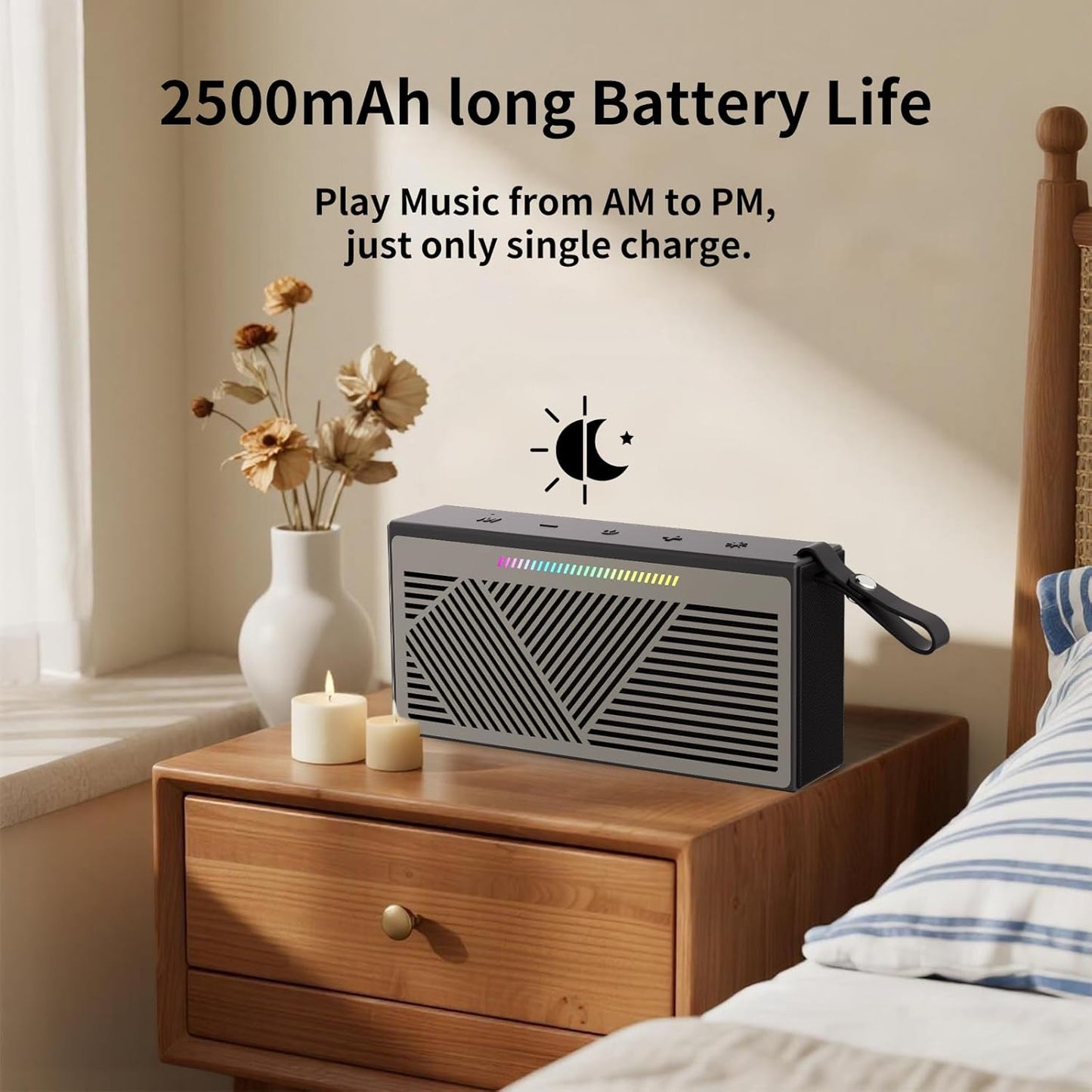 HDTABLET IPX5 Bluetooth5.3, Bluetooth Speaker, Portable Wireless Bluetooth Speakers with HD Sound, Waterproof Speaker