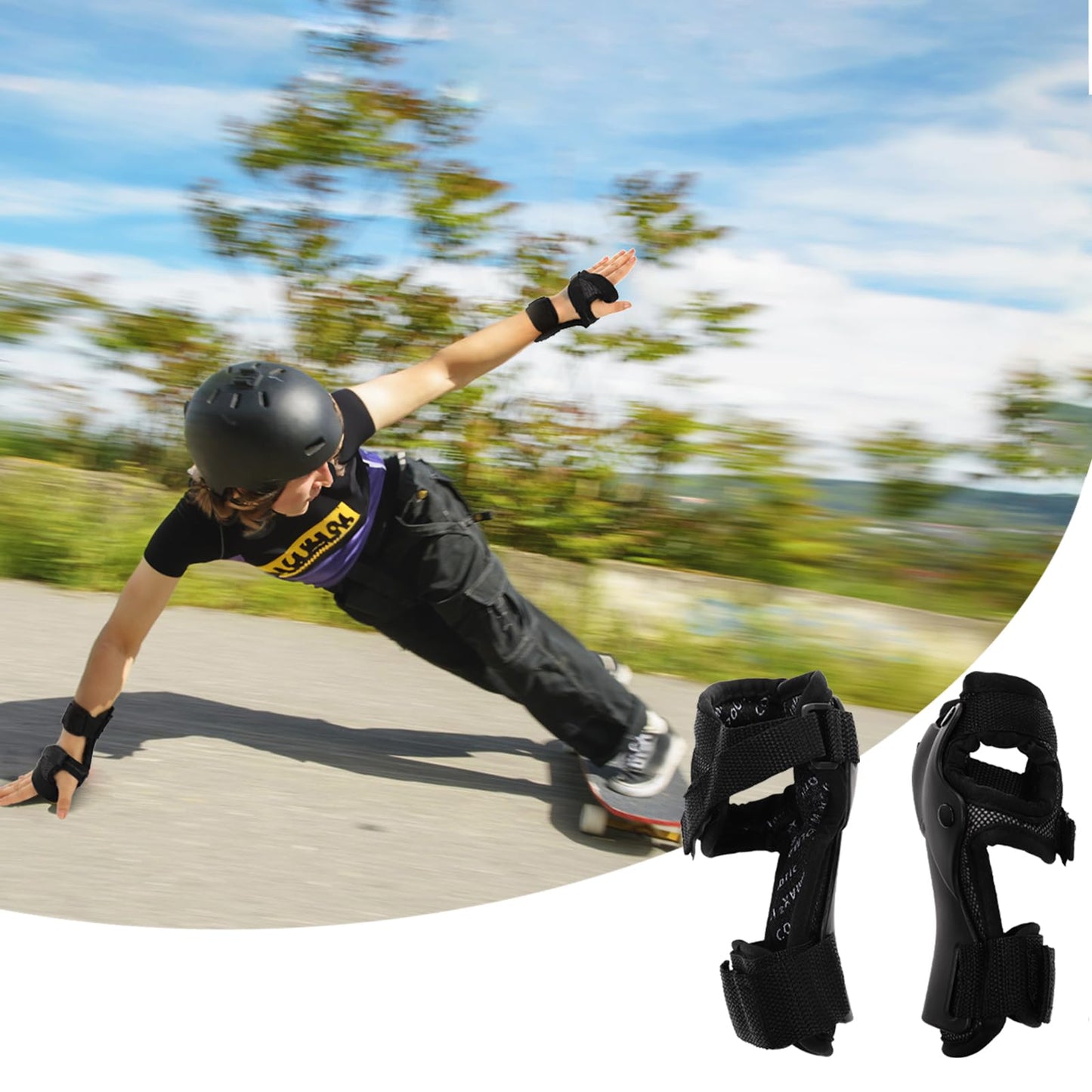Hiceeden Wrist Guard for Roller Skating and Skateboarding, Wrist Protector (1 Pair) with Storage Bag, Wrist Brace Pads for Adult/Youth, L