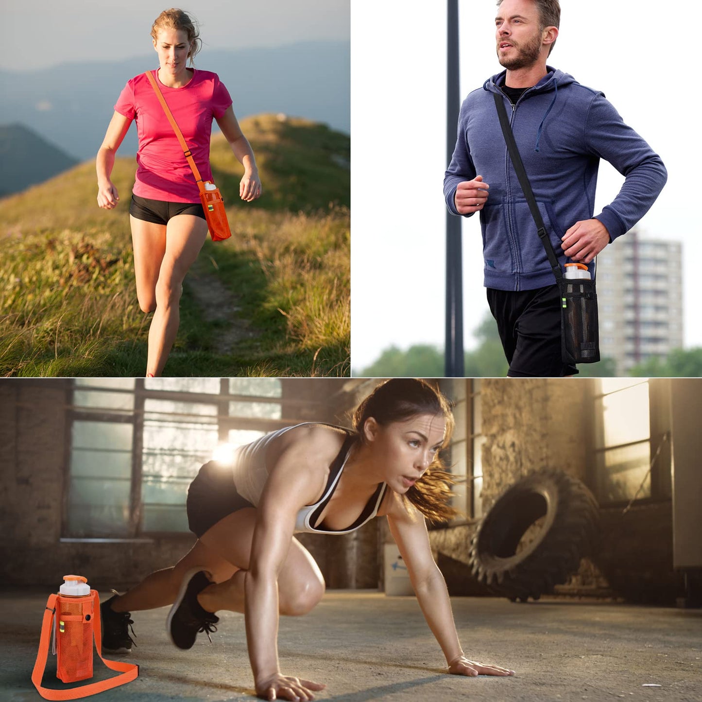 Tainehs Adjustable Shoulder Strap Beach Bottle Carrier for Sports, Gym, Hiking, Camping, Walking, Travel Essentials