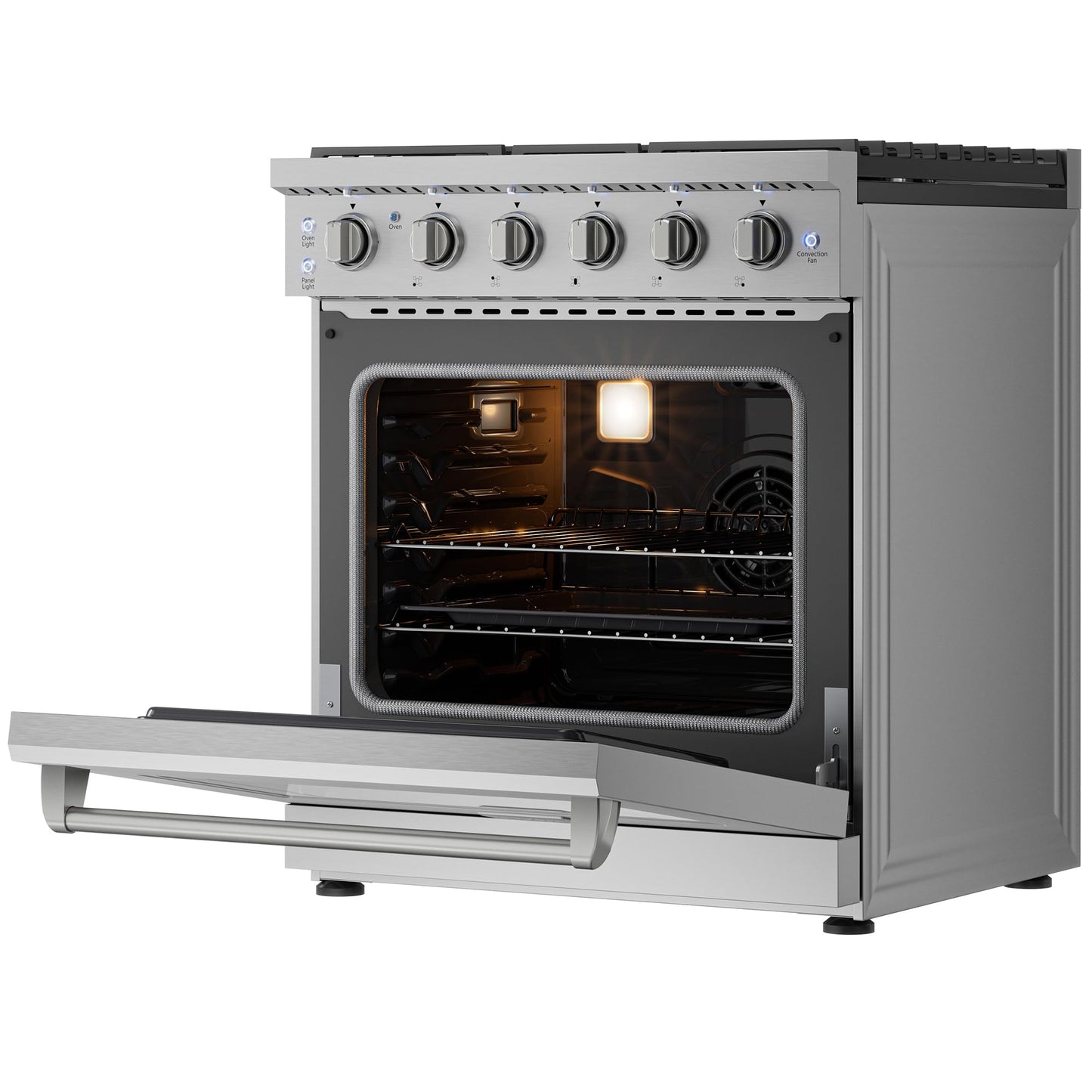 Empava ProStyle 30" Gas Range: True Convection, 18K BTU Power Burner & 4.55 Cu. Ft.Oven, Freestanding/Slide-in Stainless Steel Stove, CSA Certified
