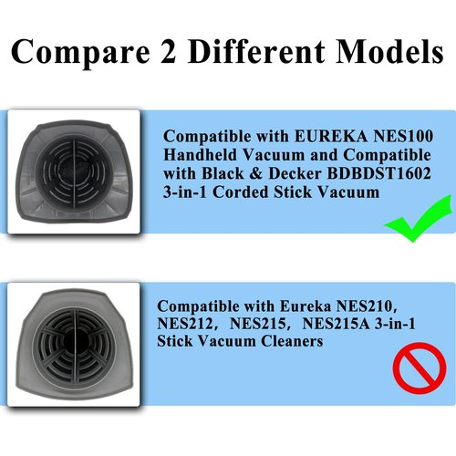 Aolleteau Filters Compatible with EUREKA NES100 Handheld Vacuum and Compatible with Black & Decker BDST1601 3-in-1 Vacuum, Compare to Part# ST0106 & ST0107, 4 Pack HEPA Filters & 4 Pack Sponge Filters