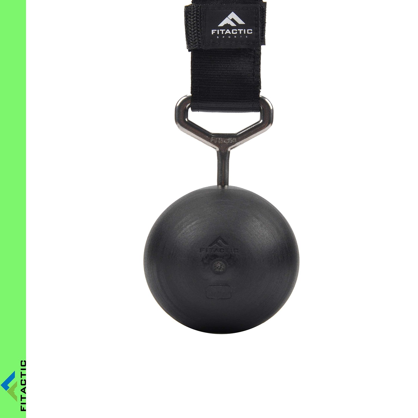 FITactic 3 Inches Rock Climbing Solid Training Cannonball Bomb Power Pull Up Ball Hold Grips for Straps for Finger, Forearm, Biceps, Back Muscles, Sports, Race (2 Balls, Black 3")