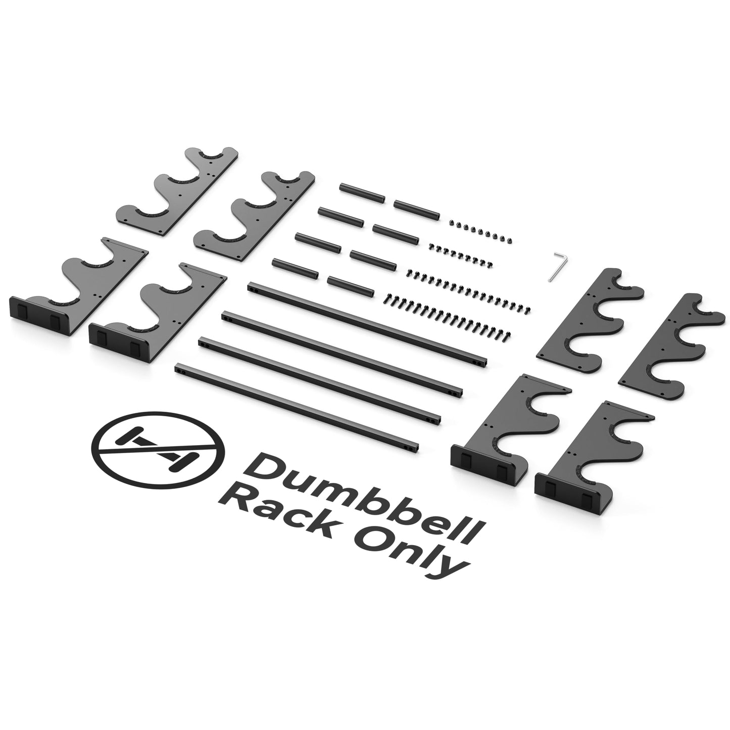 5-Tier Dumbbell Rack Stand for Home Gym: Rack Only Holder for Dumbbells, Free Weights, 500LB Capacity Heavy-Duty Compact Storage Organizer
