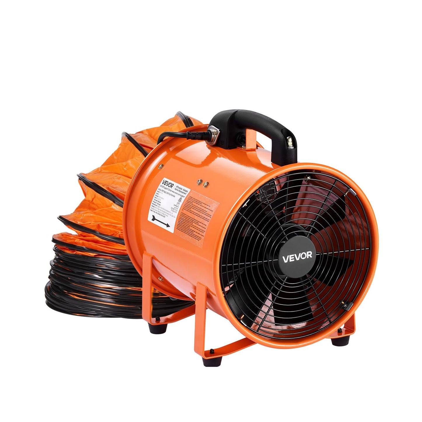 VEVOR Portable Ventilator with Hose, 2 Speed, 10 Inch Utility Blower Exhaust Fan with 33ft Flexible Duct, 292W 1948CFM High Velocity Industrial Air Mover for Extraction and Ventilation