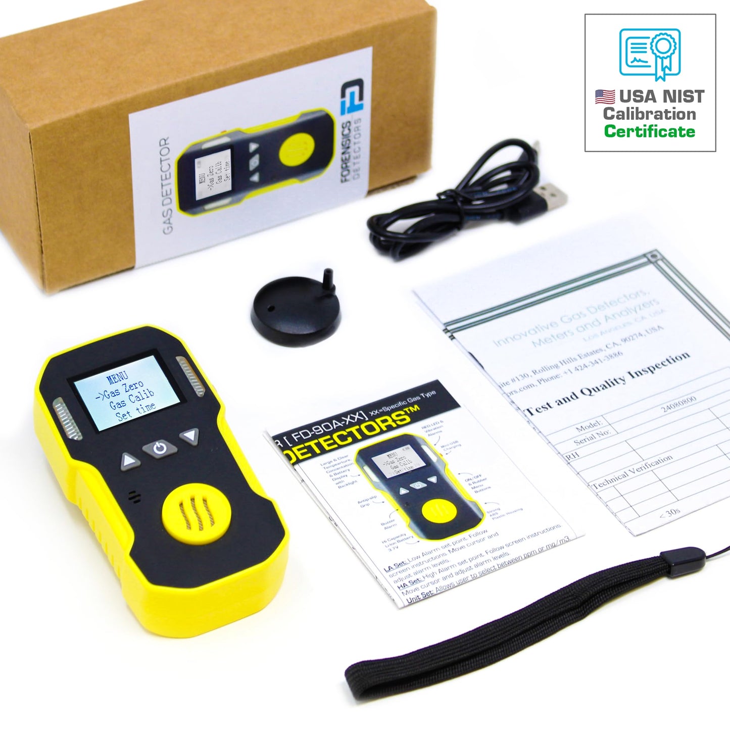 Styrene Gas Detector (C8H8) by Forensics | USA NIST Calibration & Certificate | Dust & Explosion Proof | USB Recharge | Sound, Light and Vibration Alarms | 0-100 ppm |